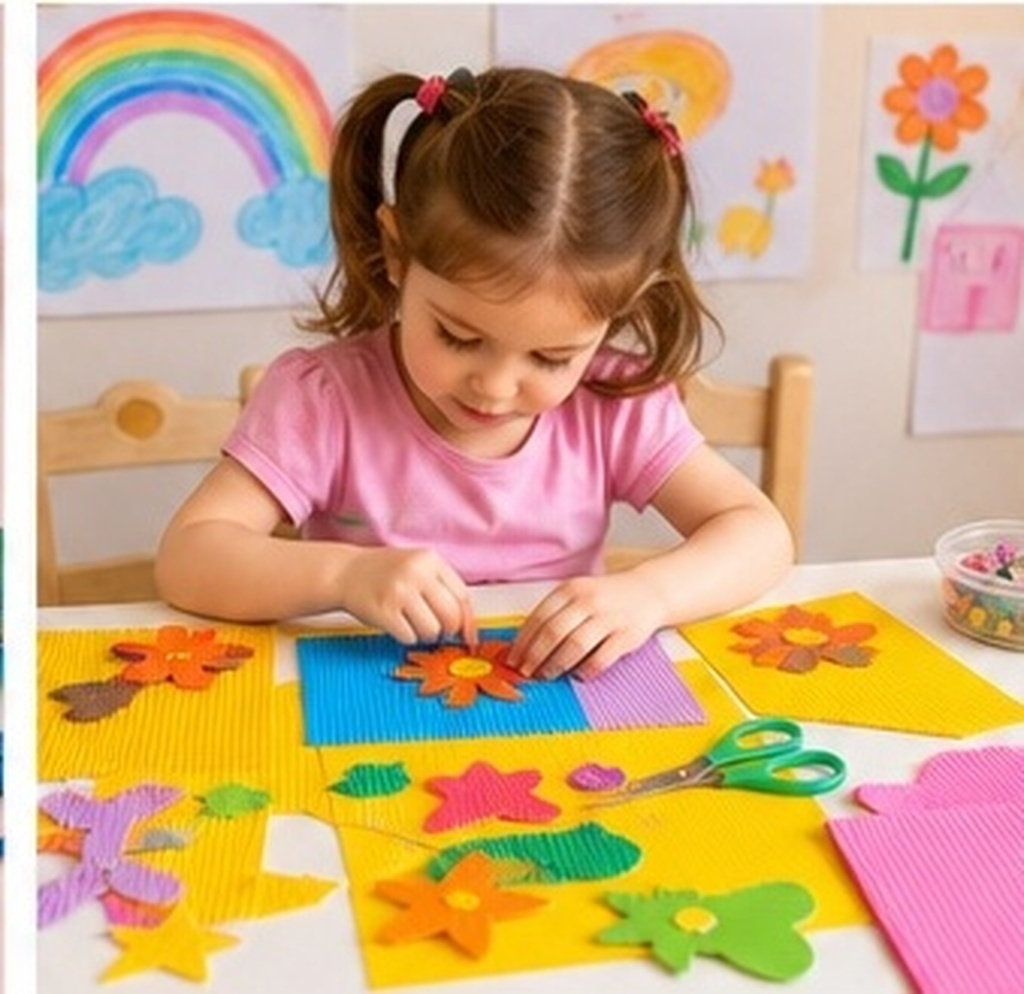 Art Craft With Paper - 40 Adet Çok Renkli Oluklu Kağıt,