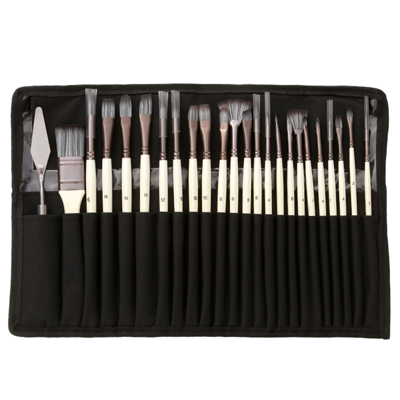 Gouache Paint Set - 24 Parçalık Boya Fırçası Seti, Tuvalden