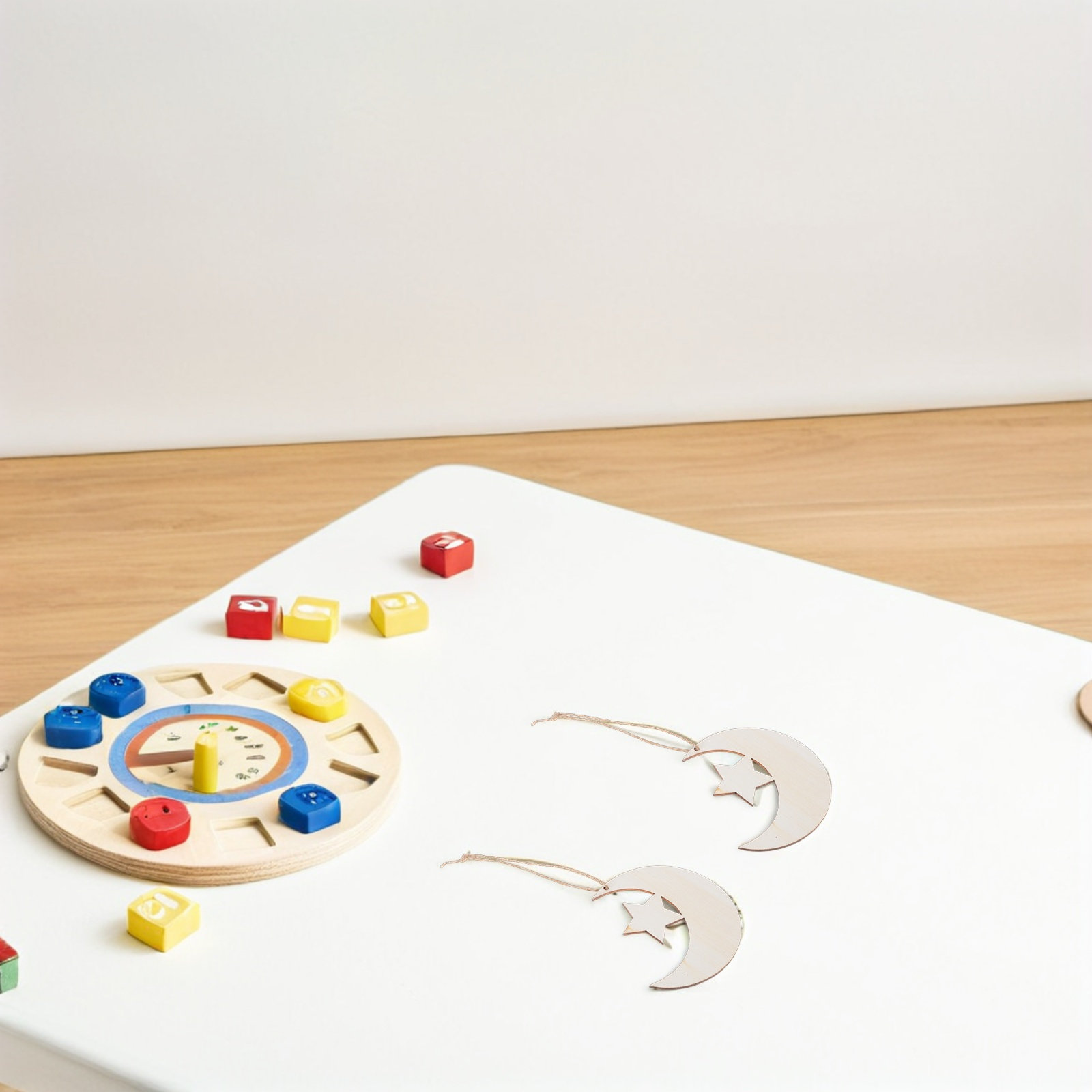 20 Adet Ahşap Ay ve Yıldız Şek - Art And Craft For Nursery incelemesi ve fiyatı