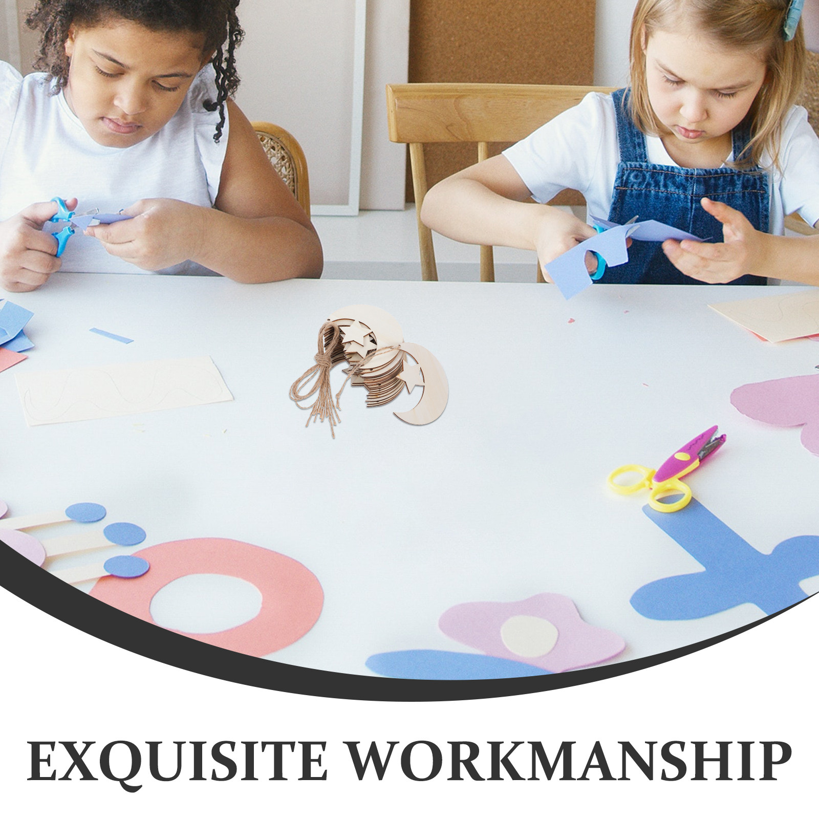 20 Adet Ahşap Ay ve Yıldız Şek - Art And Craft For Nursery incelemesi ve fiyatı