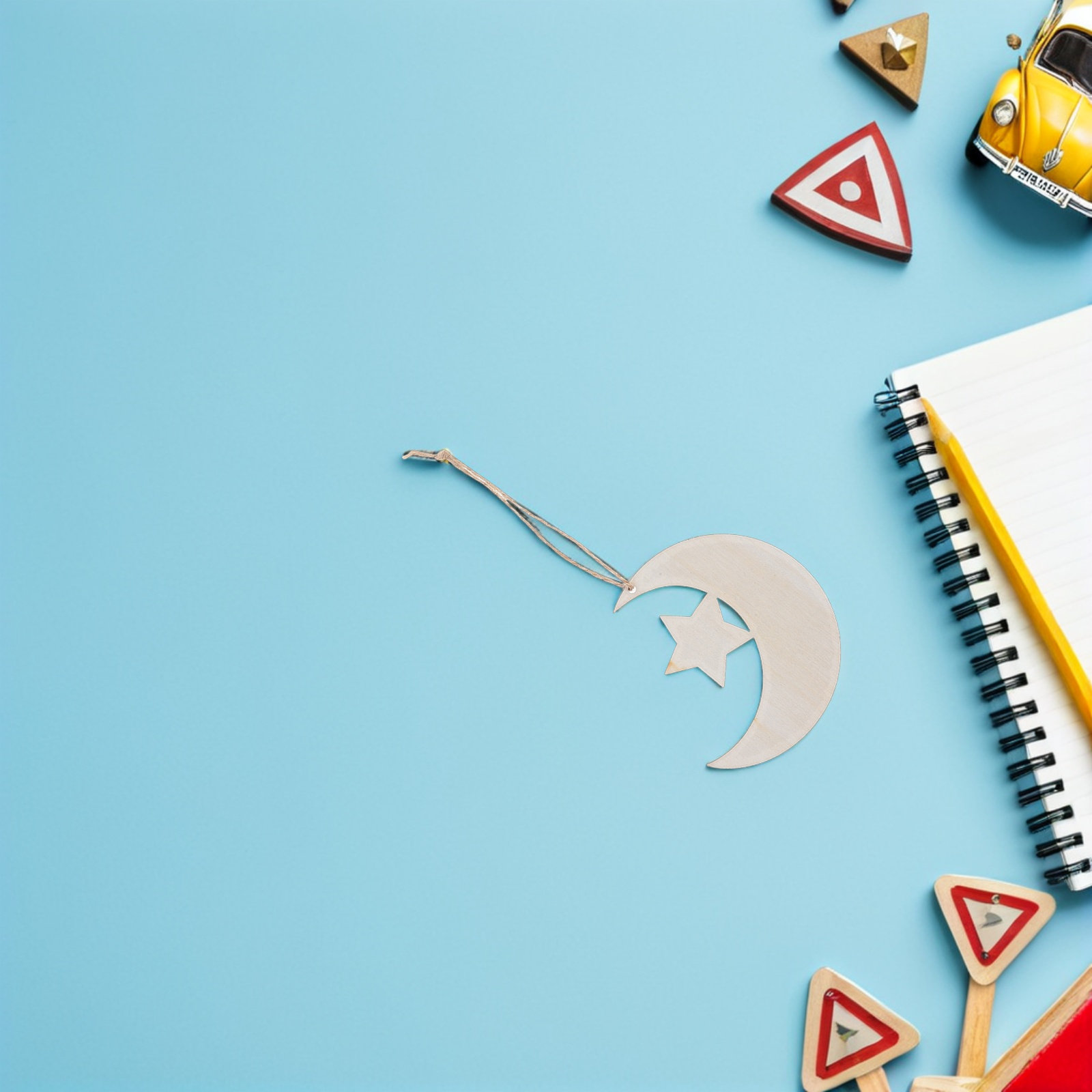 40 adet Doğal Ahşap Ay ve Yıld - Art And Craft For Nursery incelemesi ve fiyatı
