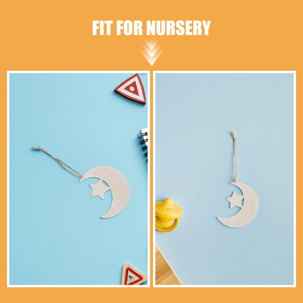 40 adet Doğal Ahşap Ay ve Yıld - Art And Craft For Nursery incelemesi ve fiyatı